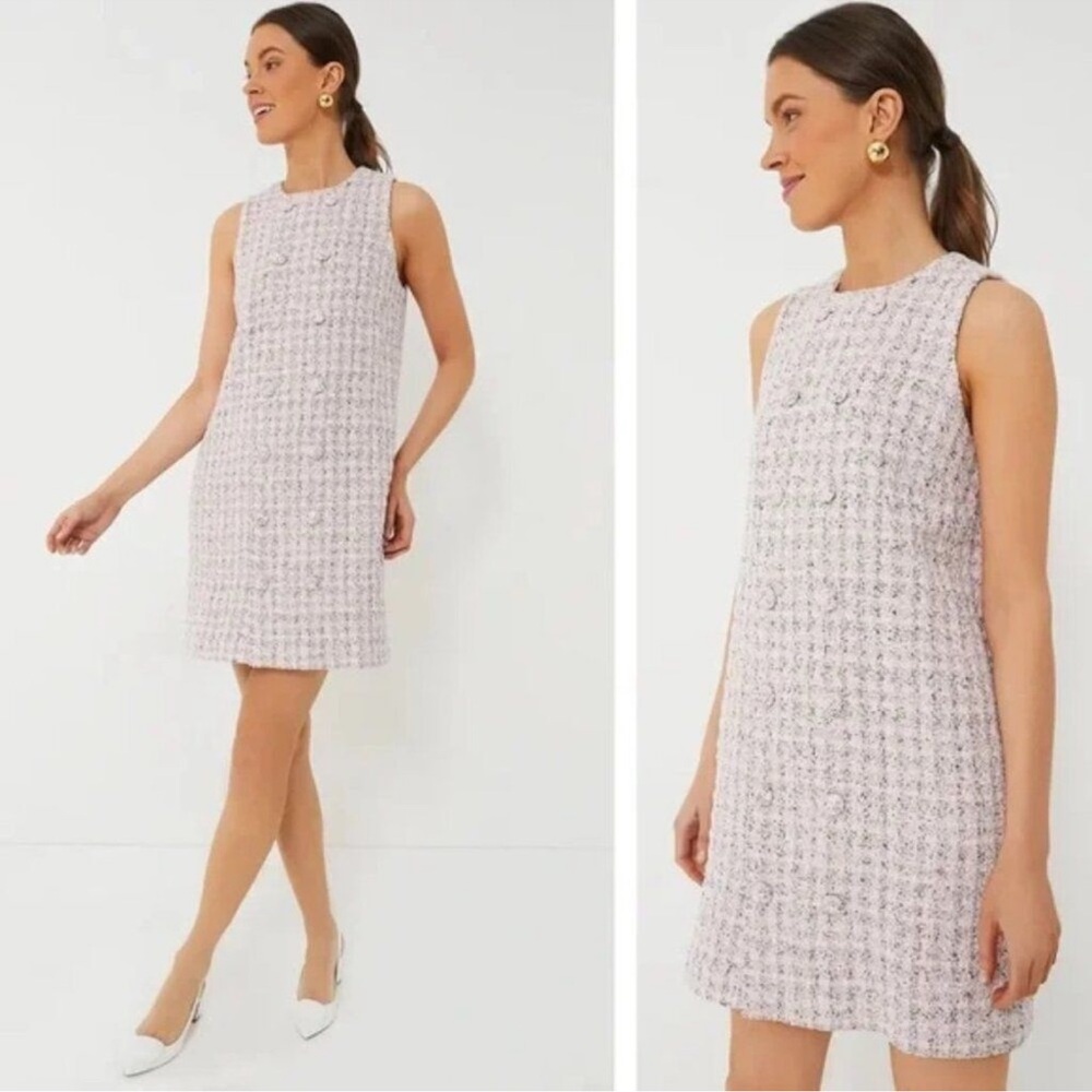 Tuckernuck Pomander Place Pink and Gray Tweed Dress S